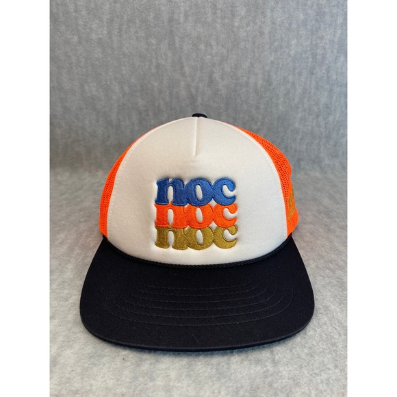 Nantahala Outdoor Center Trucker Hat Mesh Orange White Black NOC Cap Snapback - Picture 5 of 6